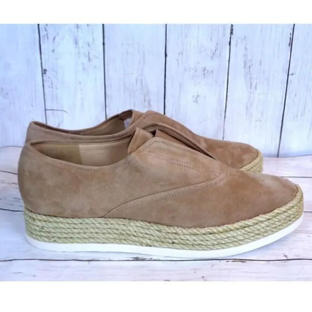 Via Spiga Berta Espadrille Platform Slip-On Suede Sneaker Macchiato Womens‎ 10